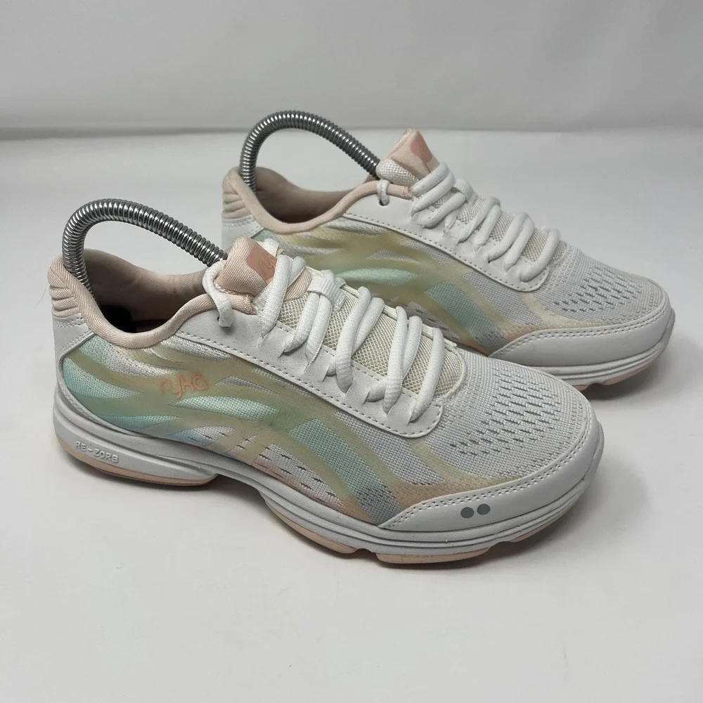 RYKA Devotion Plus 3 Women's Comfort Walking Shoes‎ White Pink Size 6.5 #1753